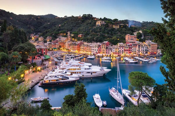 Liguria: Portofino Harbour At Night, Genoa, Italy by Jan Becke