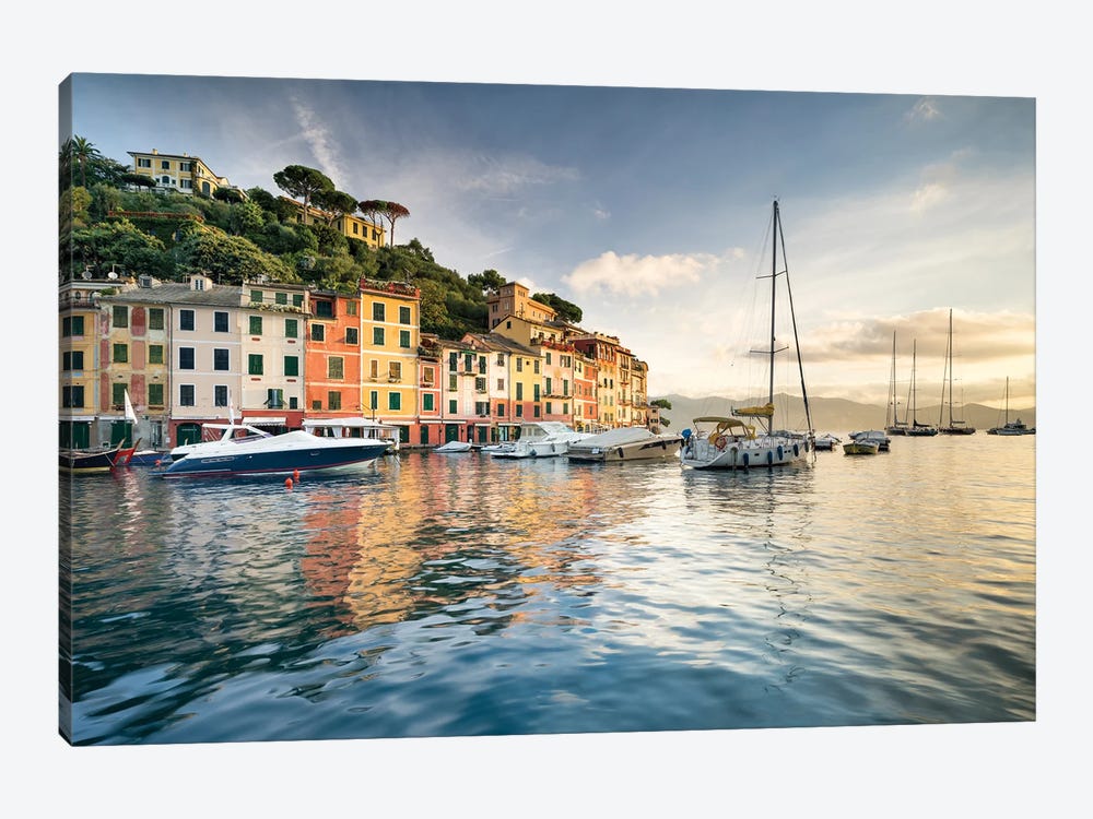 Portofino Harbour At Sunrise, Genoa, Italy by Jan Becke 1-piece Canvas Print