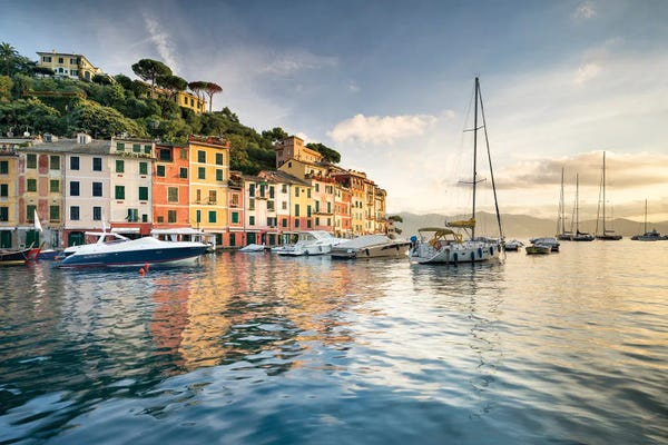 Harbors: Portofino Harbour At Sunrise, Genoa, Italy by Jan Becke