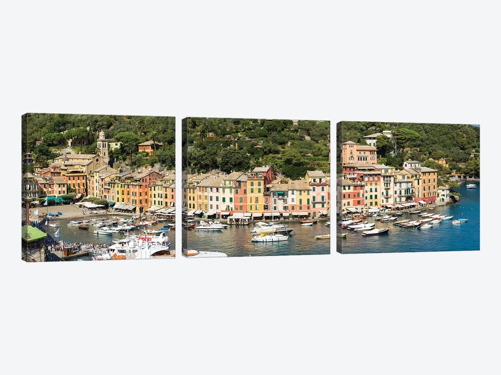 Panoramic View Of The Harbour In Portofino, Genoa, Italy by Jan Becke 3-piece Canvas Art