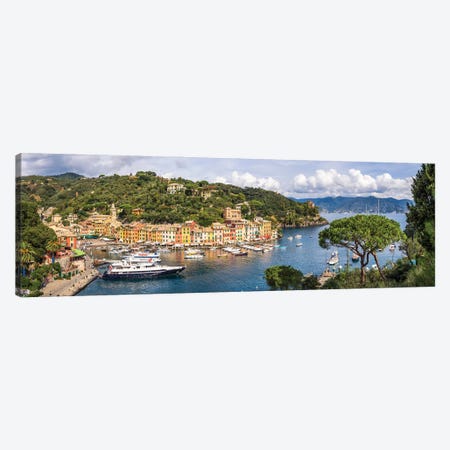 Panoramic View Of Portofino In Summer, Genoa, Italy Canvas Print #JNB1872} by Jan Becke Art Print