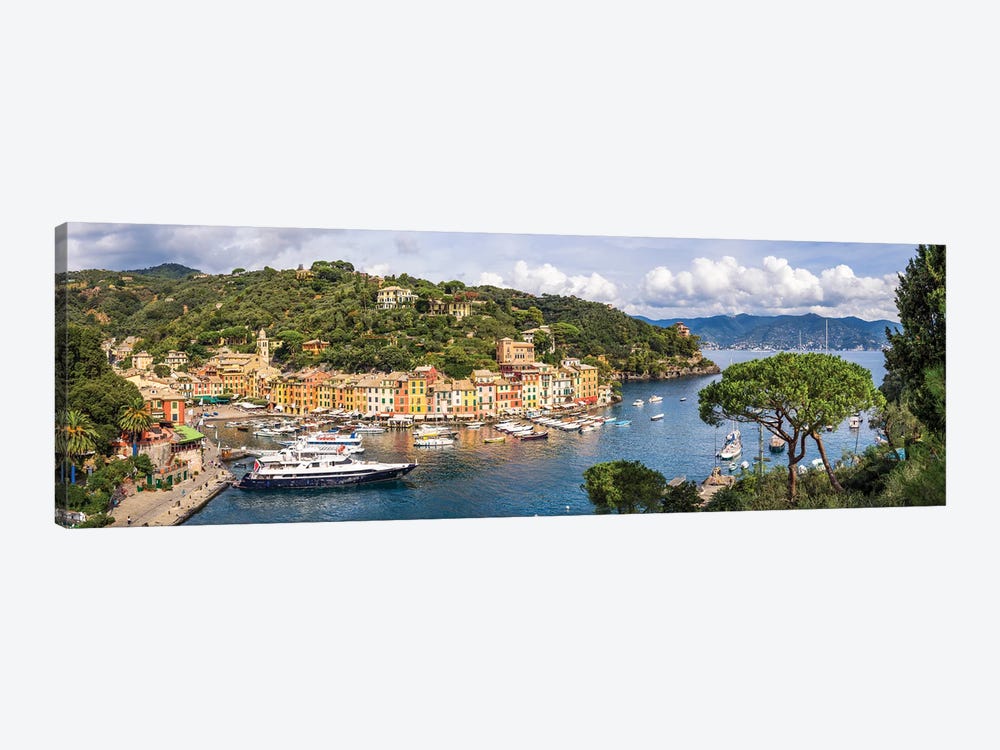 Panoramic View Of Portofino In Summer, Genoa, Italy by Jan Becke 1-piece Canvas Wall Art