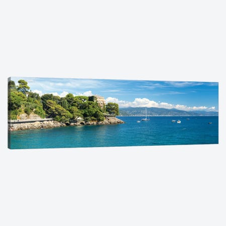 Panoramic View Of The Baia Cannone Bay, Portofino, Italy Canvas Print #JNB1873} by Jan Becke Canvas Art Print