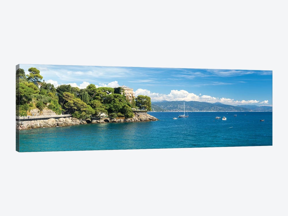 Panoramic View Of The Baia Cannone Bay, Portofino, Italy by Jan Becke 1-piece Canvas Art Print