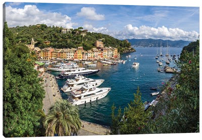 Portofino Harbour, Genoa, Italy Canvas Art Print - Harbor & Port Art