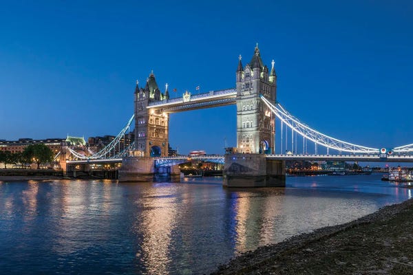 Famous Bridges: Tower Bridge At Night, London, United Kingdom by Jan Becke