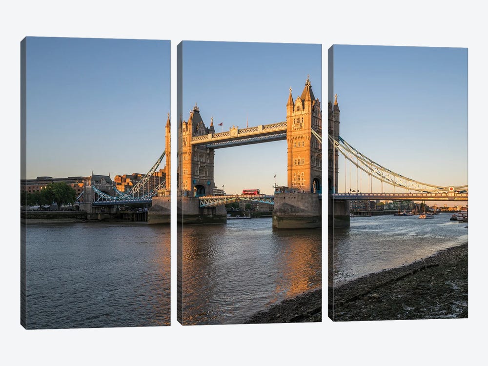 Tower Bridge At Sunset, London, United Kingdom by Jan Becke 3-piece Canvas Art Print