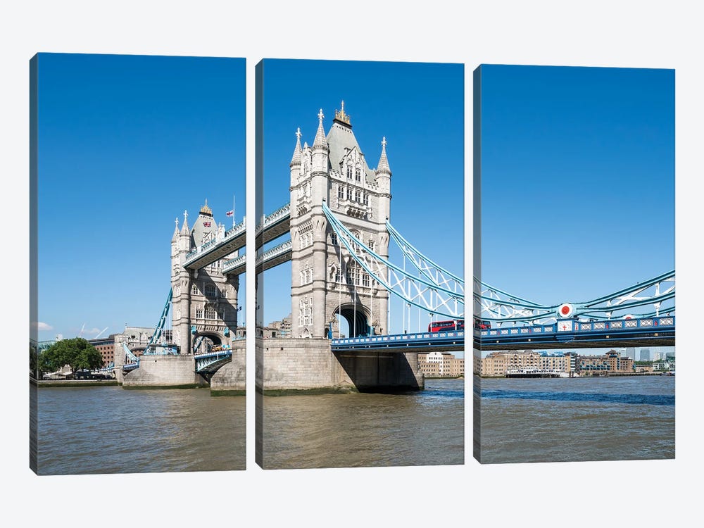 Tower Bridge In Summer, London, United Kingdom by Jan Becke 3-piece Canvas Art Print