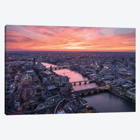 London Skyline At Sunset Canvas Print #JNB1886} by Jan Becke Canvas Print