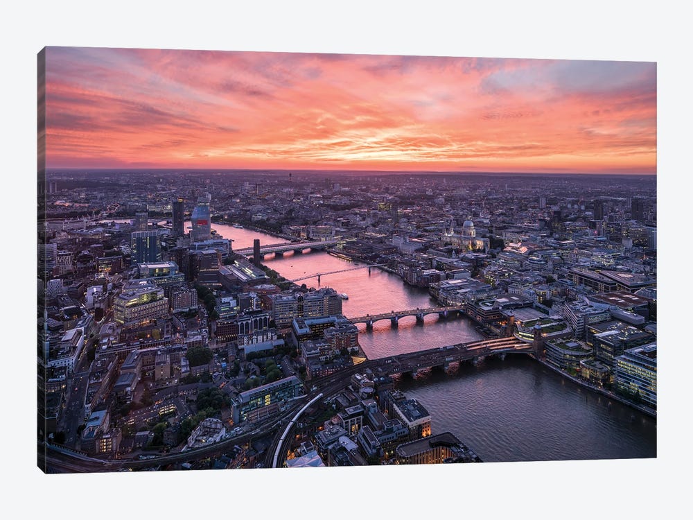 London Skyline At Sunset by Jan Becke 1-piece Art Print