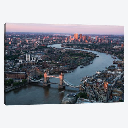 Aerial View Of The Tower Bridge And River Thames, London, United Kingdom Canvas Print #JNB1889} by Jan Becke Canvas Artwork