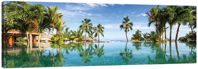 Infinity Pool At A Luxury Beach Resort On Tahiti Canvas Art Print
