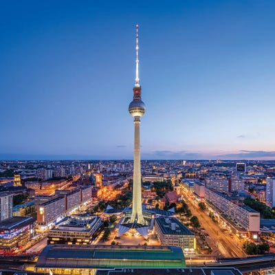 Fernsehturm Berlin (Berlin TV Tower) by Jan Becke framed canvas print