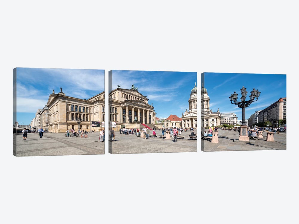 Concert hall Berlin And French Cathedral At The Gendarmenmarkt by Jan Becke 3-piece Canvas Artwork