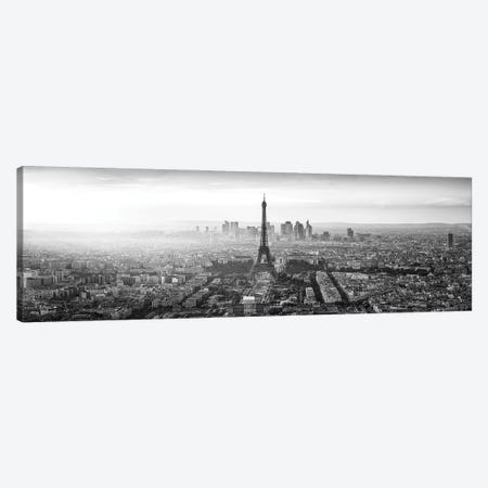 Paris Skyline Panorama Monochrome Canvas Print #JNB1913} by Jan Becke Canvas Wall Art