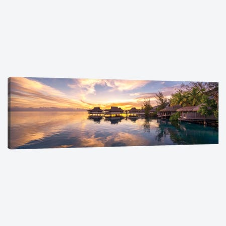 Sunset At A Luxury Beach Resort On Bora Bora, French Polynesia Canvas Print #JNB191} by Jan Becke Canvas Art Print