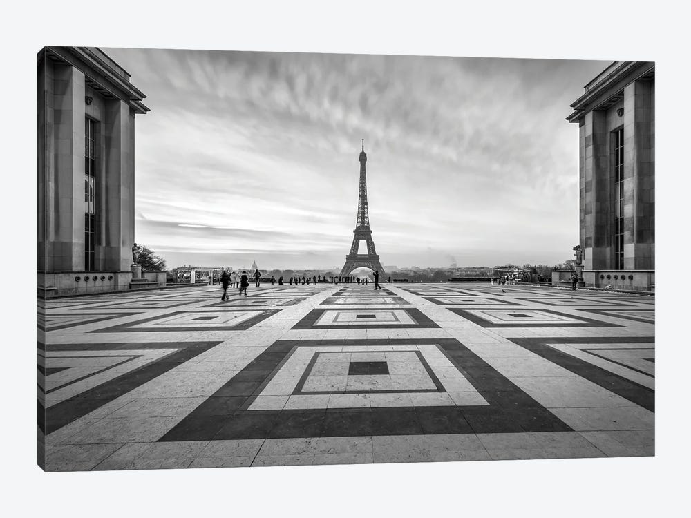 Place Du Trocadéro With Eiffel Tower View Monochrome, Paris, France by Jan Becke 1-piece Canvas Artwork