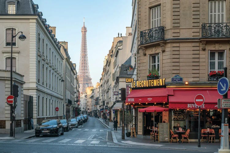 Rue Saint Dominique And Eiffel Tower In Paris, France