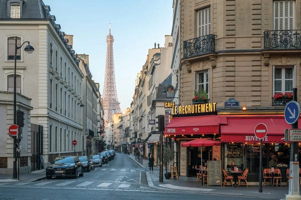 Towers: Rue Saint Dominique And Eiffel Tower In Paris, France by Jan Becke