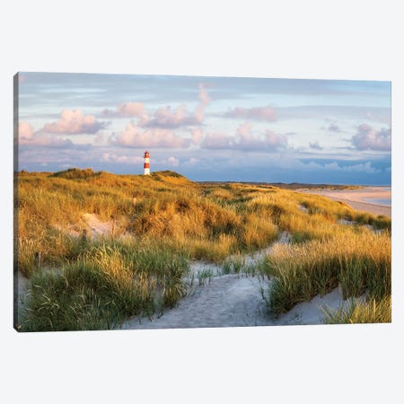 Warm Morning Sunlight At The Lighthouse List Ost, Sylt, Germany Canvas Print #JNB1936} by Jan Becke Art Print
