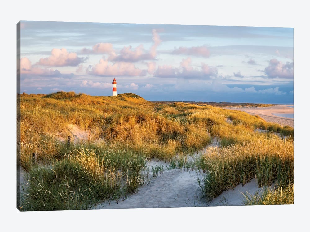 Warm Morning Sunlight At The Lighthouse List Ost, Sylt, Germany by Jan Becke 1-piece Art Print