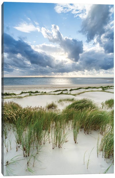 Storm Clouds At The Dune Beach Canvas Art Print - Germany