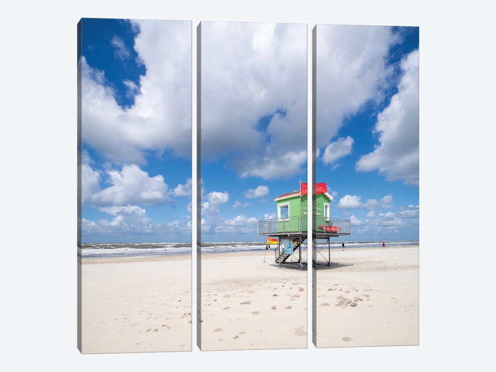 Langeoog Westbad Beach, North Sea Coast, Germany by Jan Becke 3-piece Art Print