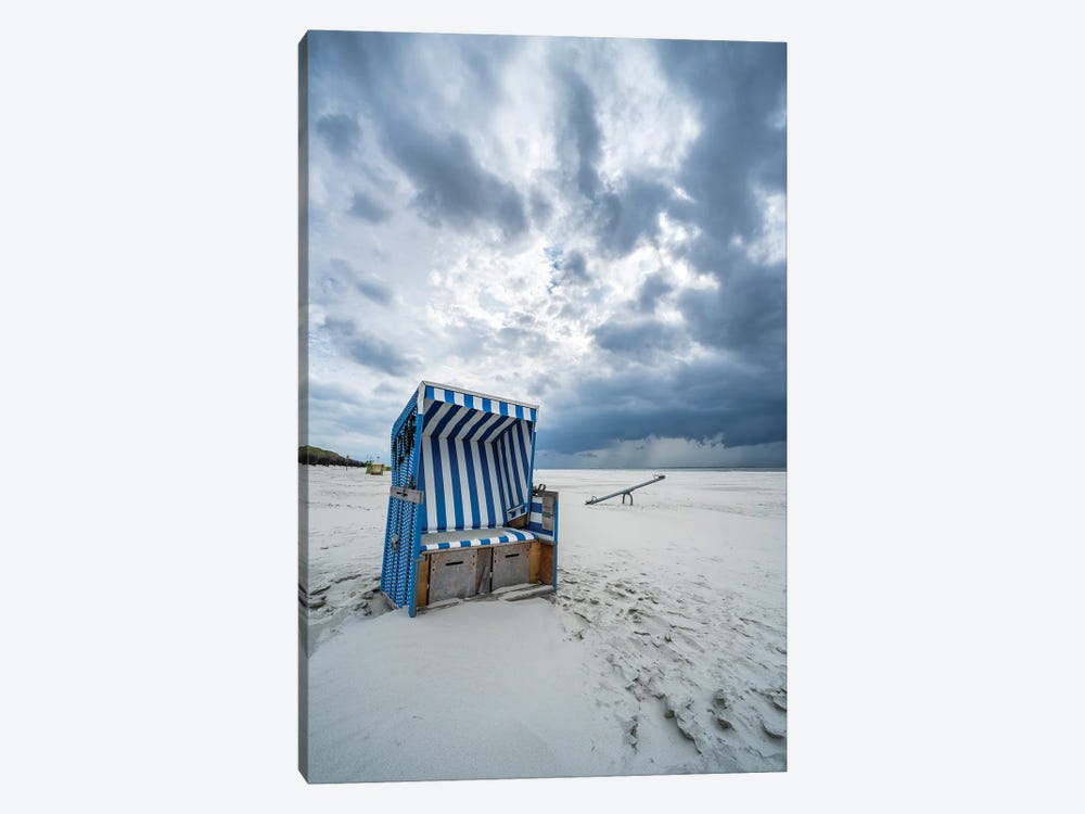Roofed Wicker Beach Chair, North Sea Coast, Langeoog, Germany by Jan Becke 1-piece Art Print