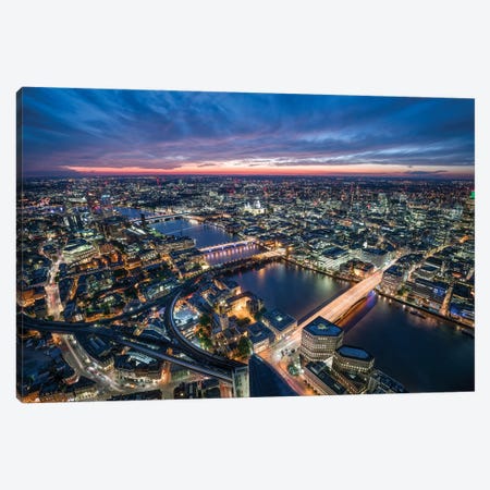 Aerial View Of London At Sunset Canvas Print #JNB195} by Jan Becke Canvas Artwork