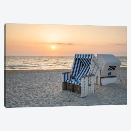 Relaxing Summer Vacation At The Beach Canvas Print #JNB1965} by Jan Becke Canvas Wall Art