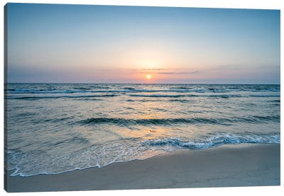 Sunset At The North Sea Coast Canvas Art Print - Sylt Art