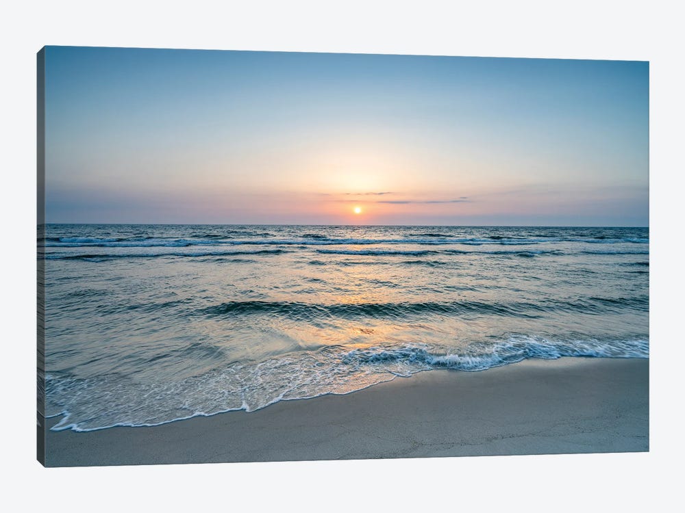 Sunset At The North Sea Coast by Jan Becke 1-piece Canvas Art Print