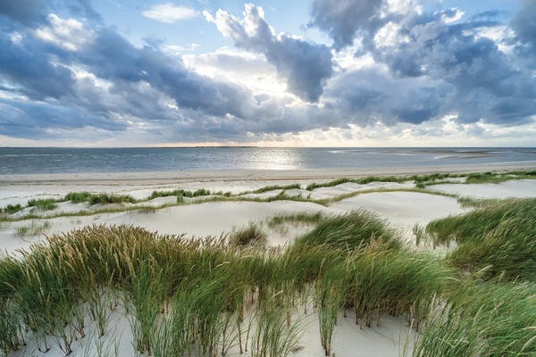 Coastal Sand Dunes: Dramatic Storm Clouds At The Dune Beach by Jan Becke