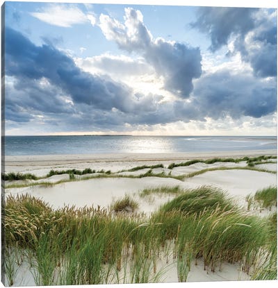 Dune Beach On A Stormy Day Canvas Art Print - Germany