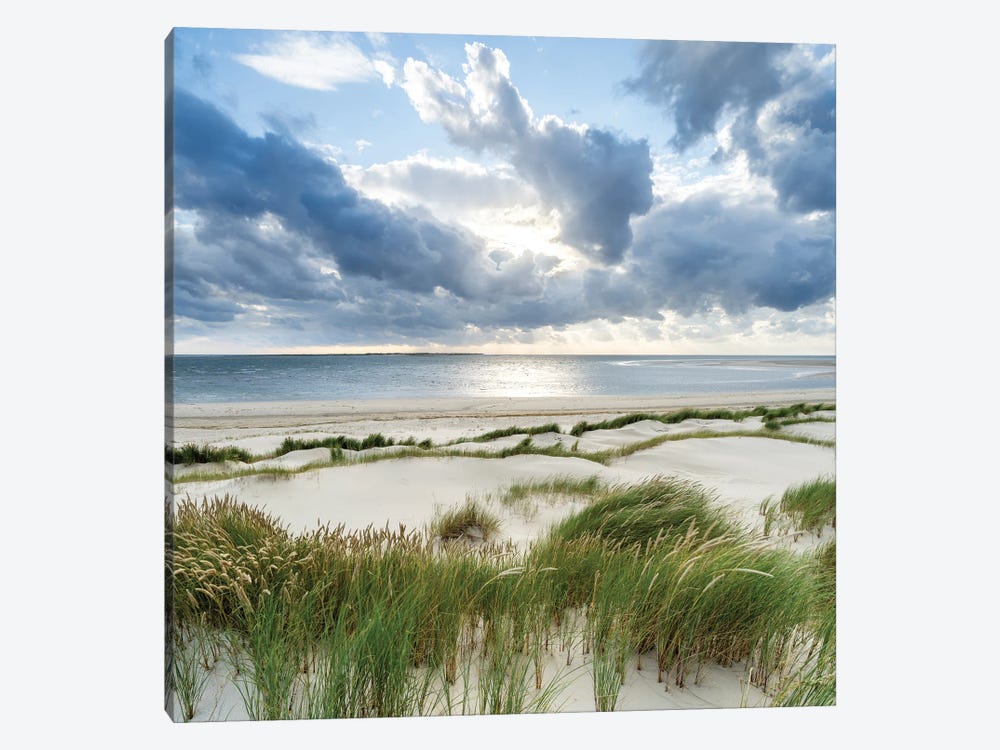 Dune Beach On A Stormy Day by Jan Becke 1-piece Canvas Wall Art