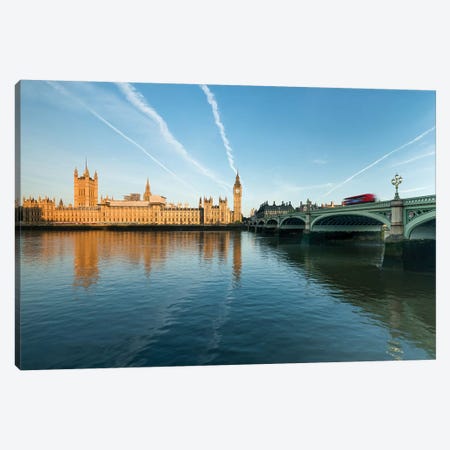 Palace Of Westminster And Big Ben At Sunrise Canvas Print #JNB197} by Jan Becke Canvas Artwork
