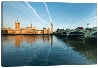 Palace Of Westminster And Big Ben At Sunrise Canvas Art Print - London Skylines