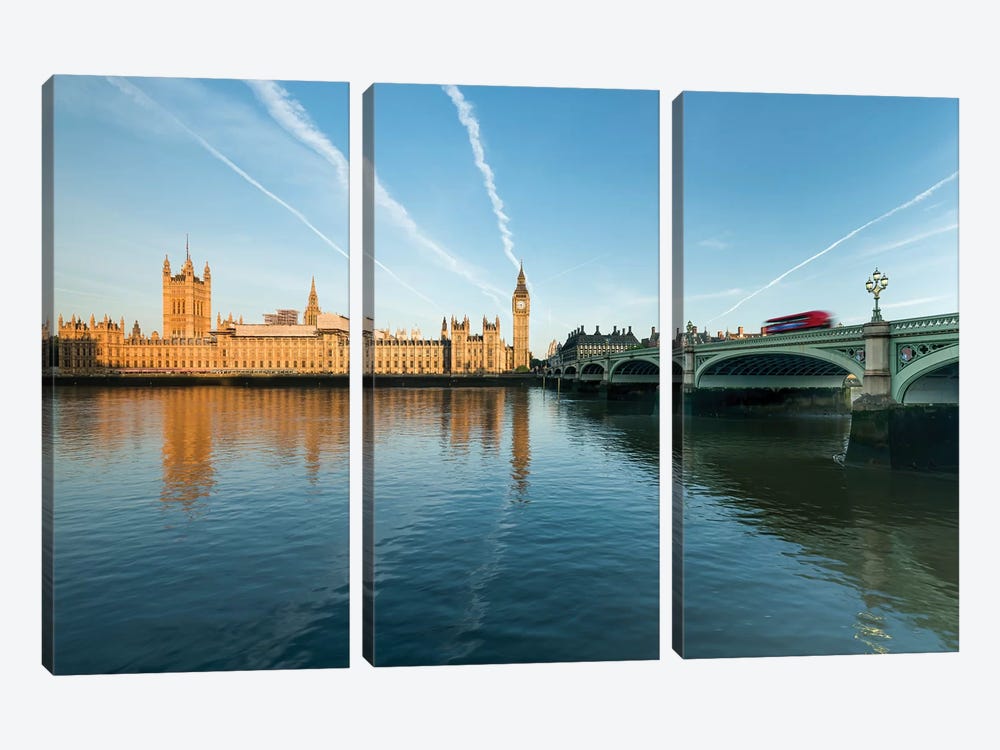 Palace Of Westminster And Big Ben At Sunrise by Jan Becke 3-piece Canvas Art