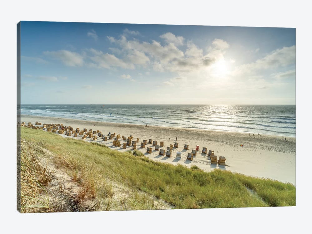Beach Chairs Near Kampen Beach, Sylt, Schleswig-Holstein, Germany by Jan Becke 1-piece Canvas Art Print