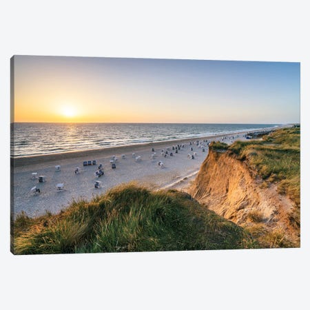 Sunset At The Rotes Kliff (Red Cliff), Kampen, Sylt, Germany Canvas Print #JNB1985} by Jan Becke Canvas Artwork