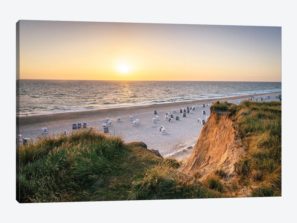 Sunset At The Rotes Kliff (Red Cliff) Near Kampen, Schleswig-Holstein, Sylt, Germany by Jan Becke 1-piece Canvas Art