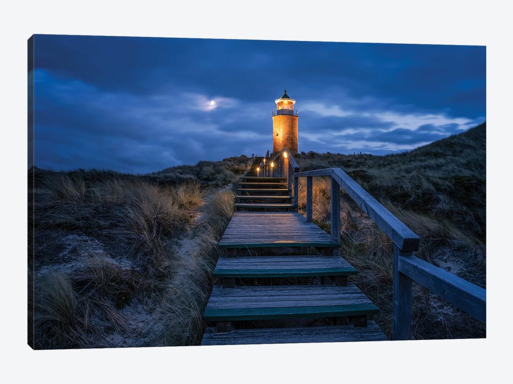 Lighthouse Quermarkenfeuer Rotes Kliff, Sylt, Germany by Jan Becke 1-piece Canvas Artwork