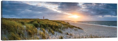 Sunset Near Leuchtturm List-Ost, Sylt Island, Schleswig-Holstein, Germany I Canvas Art Print - Germany