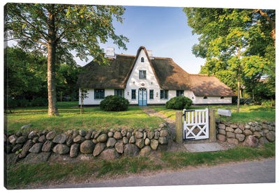 Traditional German Frisian House In Keitum, Sylt, Schleswig-Holstein, Germany Canvas Art Print - Sylt Art