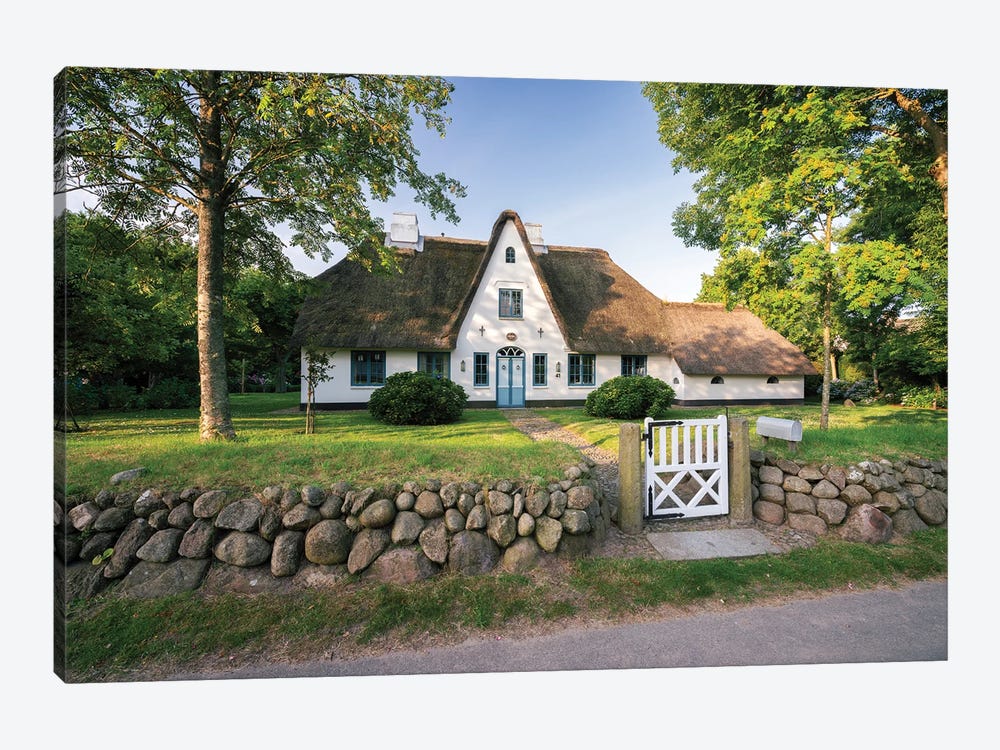 Traditional German Frisian House In Keitum, Sylt, Schleswig-Holstein, Germany by Jan Becke 1-piece Canvas Artwork