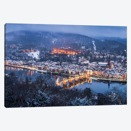 City Of Heidelberg In Winter With View Of The Old Bridge And Castle Canvas Print #JNB2007} by Jan Becke Art Print