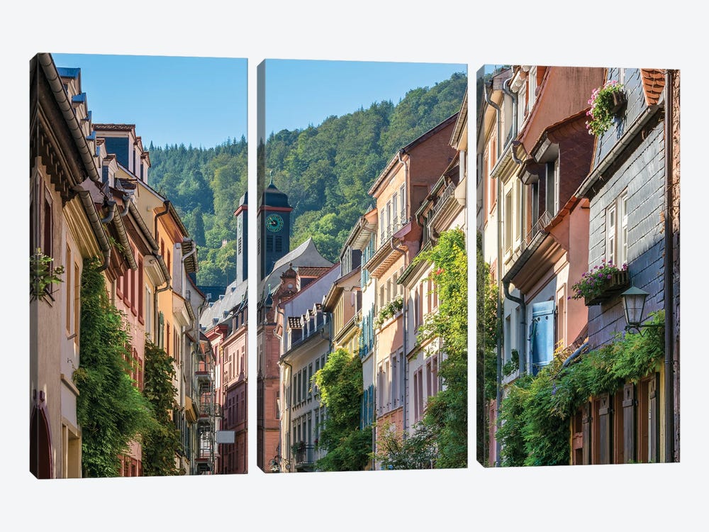 Große Mantelgasse Alley In Summer, Heidelberg, Germany by Jan Becke 3-piece Art Print