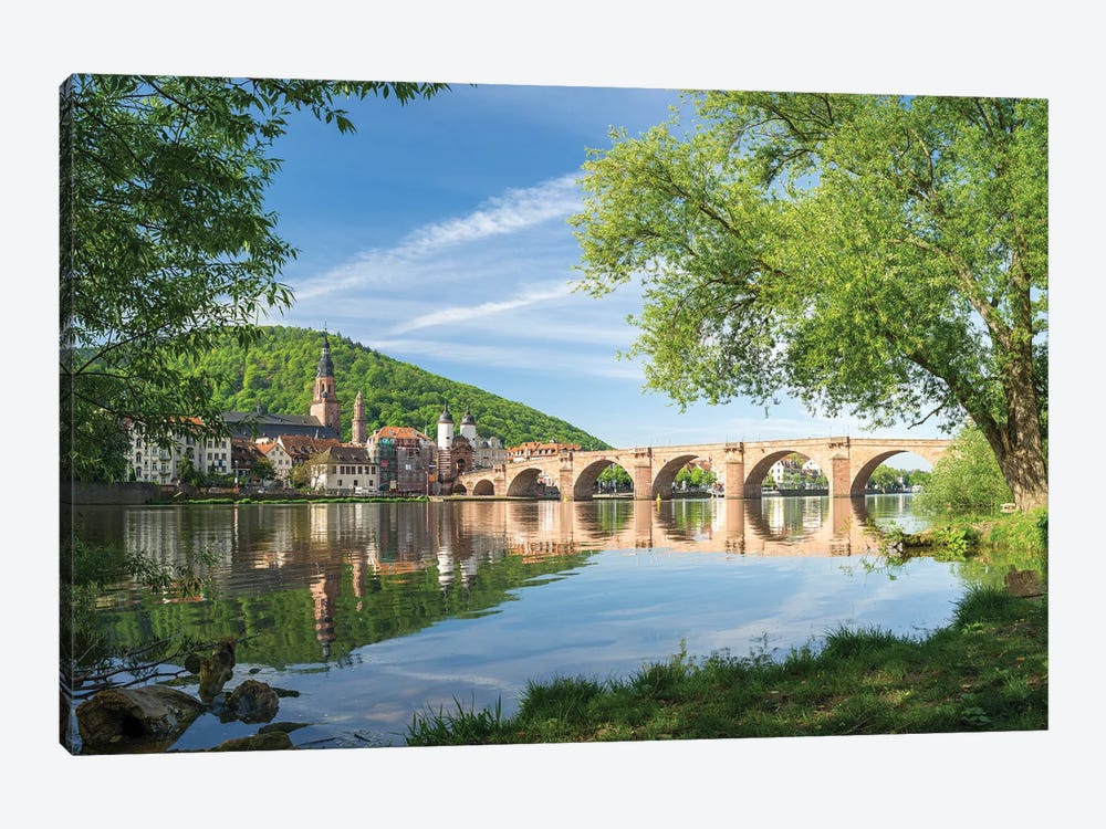 Heidelberg Old Bridge Along The Neckar River In Spring by Jan Becke 1-piece Art Print