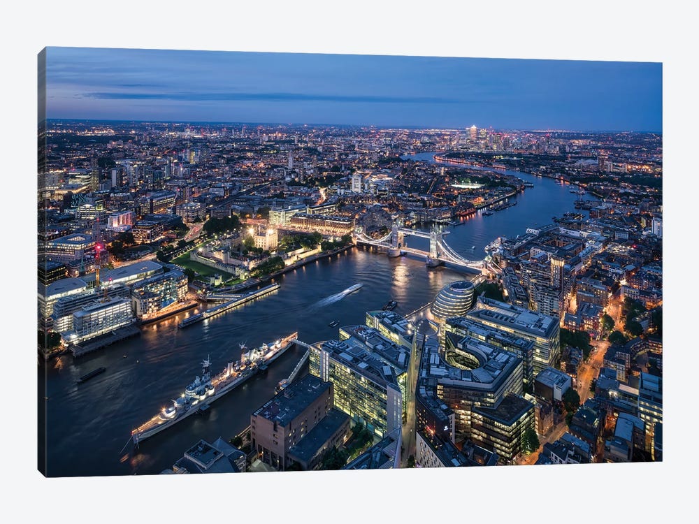 Aerial View Of London With Tower Bridge by Jan Becke 1-piece Canvas Print