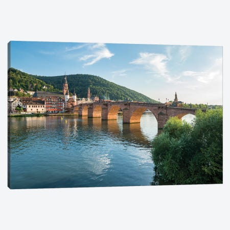 Old Bridge And Neckar River In Summer, Heidelberg, Germany Canvas Print #JNB2020} by Jan Becke Canvas Artwork